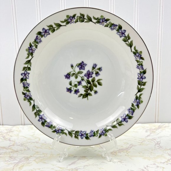 Vintage Jyoto Fine China Japan 4 Soup Bowls Glendale Pattern Violet 7 3/4” - Picture 5 of 12